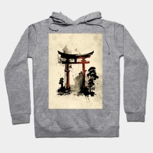 Sumi e Japanese Torii 2 Hoodie